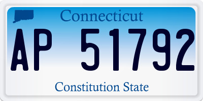 CT license plate AP51792