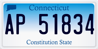 CT license plate AP51834