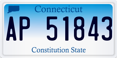 CT license plate AP51843