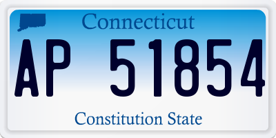 CT license plate AP51854