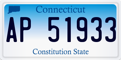 CT license plate AP51933