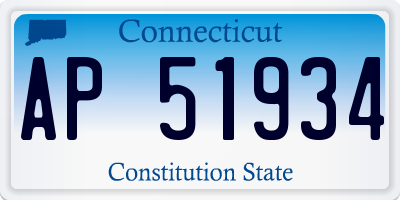 CT license plate AP51934