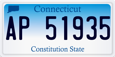 CT license plate AP51935