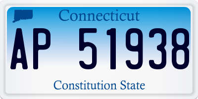 CT license plate AP51938