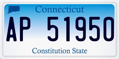 CT license plate AP51950