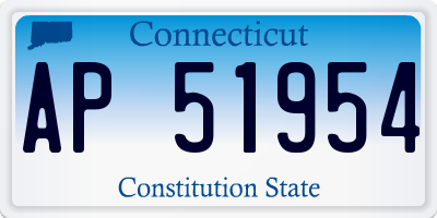 CT license plate AP51954