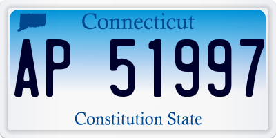 CT license plate AP51997