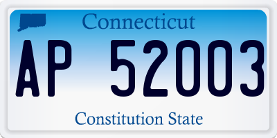 CT license plate AP52003