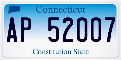 CT license plate AP52007