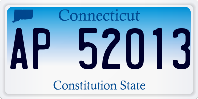 CT license plate AP52013