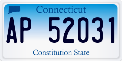 CT license plate AP52031
