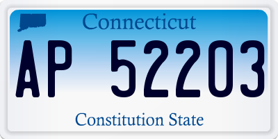 CT license plate AP52203