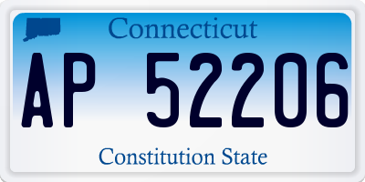 CT license plate AP52206
