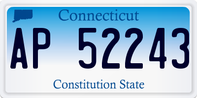 CT license plate AP52243