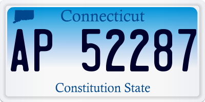 CT license plate AP52287