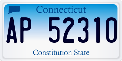 CT license plate AP52310