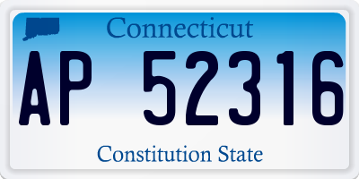 CT license plate AP52316