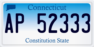 CT license plate AP52333