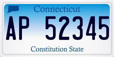 CT license plate AP52345
