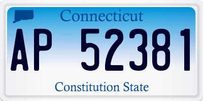CT license plate AP52381