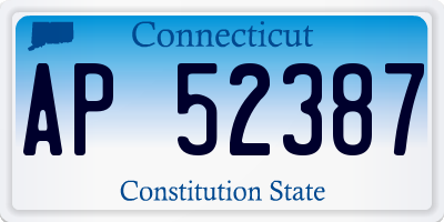 CT license plate AP52387