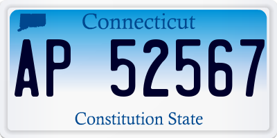 CT license plate AP52567