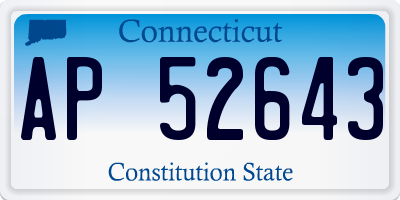 CT license plate AP52643