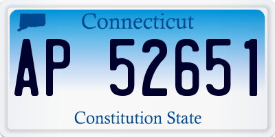 CT license plate AP52651