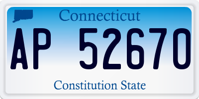 CT license plate AP52670