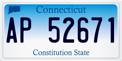 CT license plate AP52671