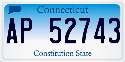 CT license plate AP52743