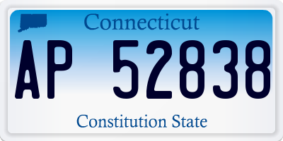 CT license plate AP52838