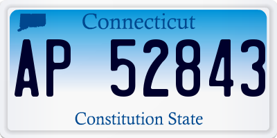 CT license plate AP52843