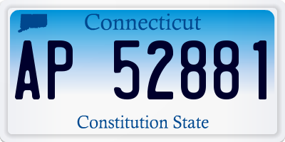 CT license plate AP52881