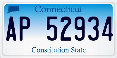 CT license plate AP52934
