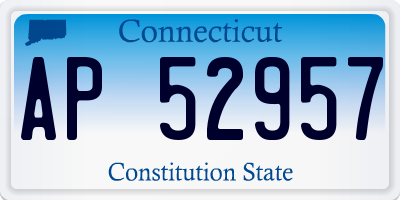 CT license plate AP52957