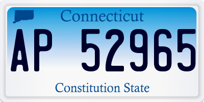CT license plate AP52965