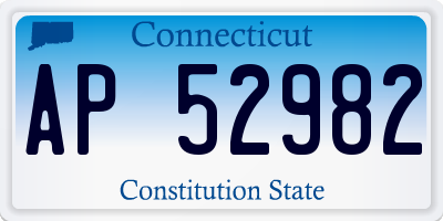 CT license plate AP52982