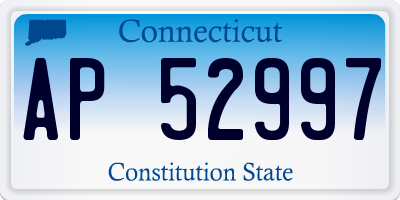 CT license plate AP52997