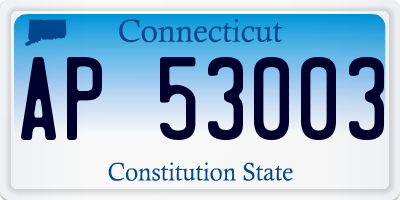 CT license plate AP53003