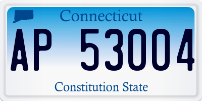 CT license plate AP53004