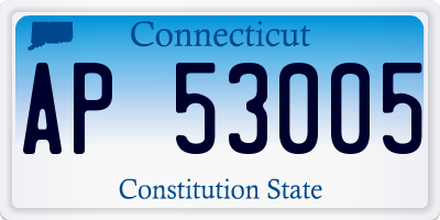 CT license plate AP53005