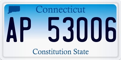 CT license plate AP53006