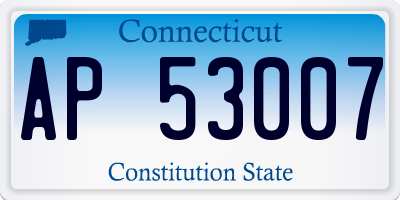 CT license plate AP53007