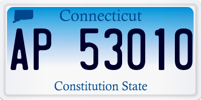 CT license plate AP53010