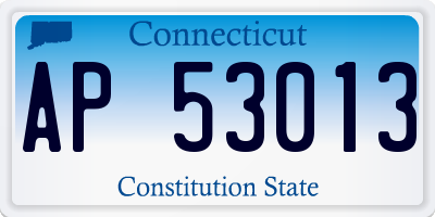 CT license plate AP53013