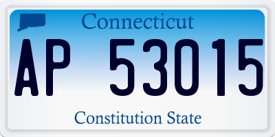 CT license plate AP53015