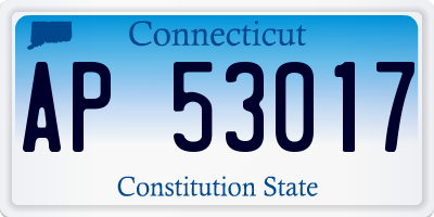 CT license plate AP53017