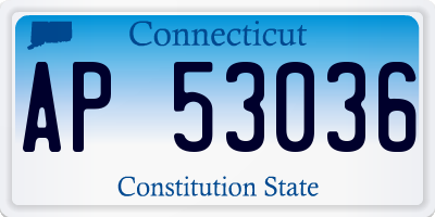 CT license plate AP53036