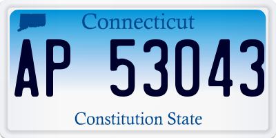 CT license plate AP53043